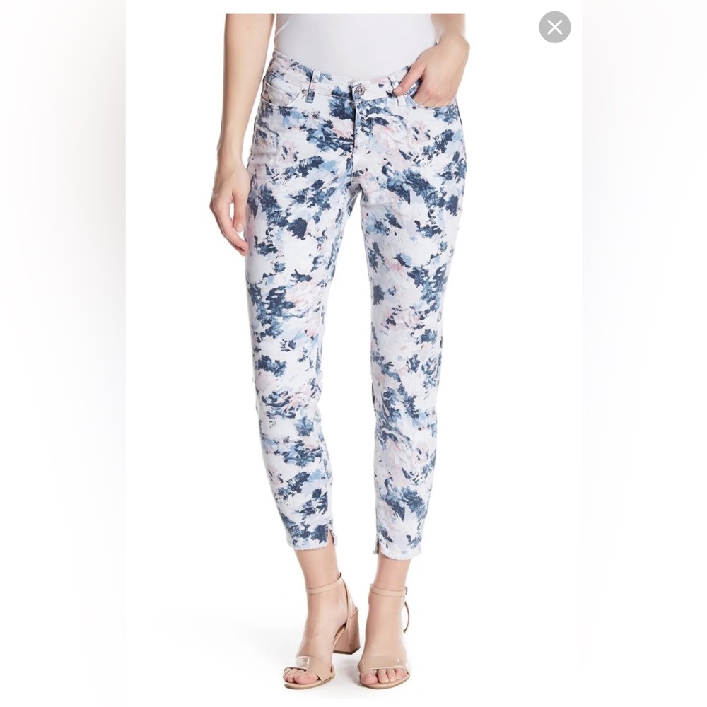 Vintage America Floral Boho Skinny Ankle Jeans size 6/28